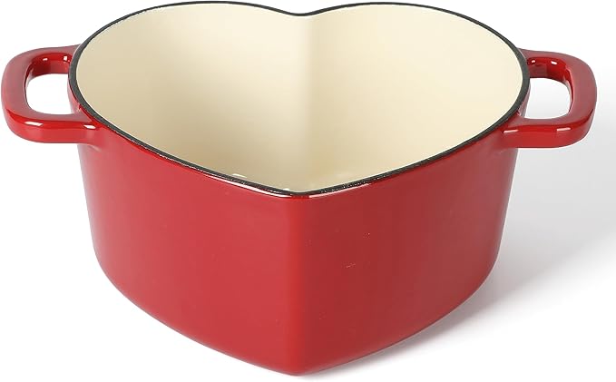 Martha Stewart Heart Shaped Enamel Cast Iron 2-Quart Dutch Oven - Red - Image 4