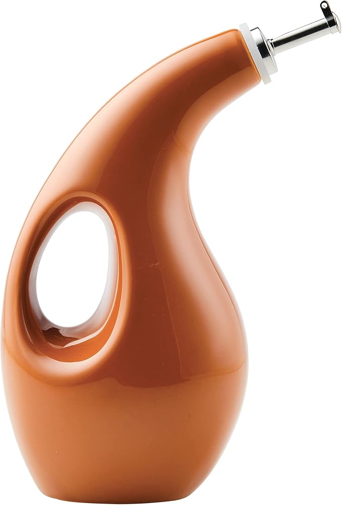 Rachael Ray 48466 Ceramic EVOO Oil and Vinegar Dispensing Bottle with Spout, 24 Ounce - Pumpkin Orange by RachaelRayKitchenware