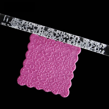 Rengue Acrylic Rolling Pin with 28 Patterns, Compliant Material, Comfortable Grip, 16 X 1 Cm, Lightweight for Dough and Pastry Acrylic Rolling Pin with 28 Patterns, Nan Kitchen (#5)