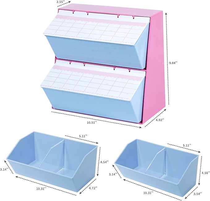 Coffee Bar Organizer with Lid, Vintage Coffee Station Storage Holder for Creamer, Pods, Tea Bags, Sugar and Drink Packets (Rose Pink) - Image 3