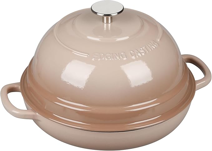 EDGING CASTING Enameled Cast Iron Dutch Oven Pot with Lid, Round Bread Oven for Homemade Sourdough Bread Baking, 6 Quart, Mocha - Image 6