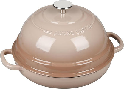 EDGING CASTING Enameled Cast Iron Dutch Oven Pot with Lid, Round Bread Oven for Homemade Sourdough Bread Baking, 6 Quart, Mocha - Image 6