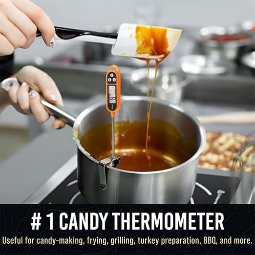 1/3pcs Candy Thermometer Digital Instant Read for Meat Kitchen Cooking Food Oil Deep Fry BBQ Grill Smoker (1, 14.4in) - Image 4