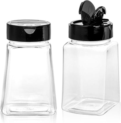 Tebery 24 Pack 9 Oz Plastic Spice Jars with Black Cap, Reusable Seasoning Containers Bottles for Kitchen Organization, Clear Plastic Spice Container with Shaker Lids for Spices Powders Herbs - Image 3