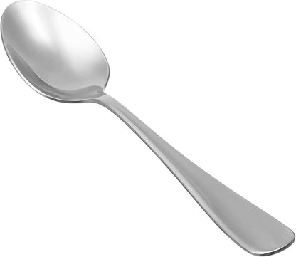 Amazon Basics Stainless Steel Dishwasher Safe Dinner Spoons with Round Edge, Large Tablespoons, 7.9 inches, 120 Count Total, Silver, 10-Pack of 12 by AmazonBasics