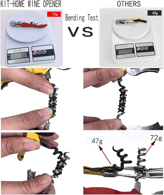 Professional Waiter Corkscrew Wine Openers Set(4PCS), Heavy Duty Stainless Steel Hinges Wine Key for Restaurant Waiters, Sommelier, Bartenders - Image 4