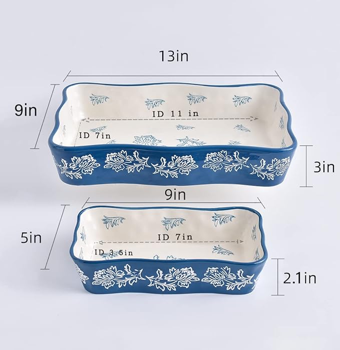 Wisenvoy Casserole dishes for oven Lasagna pan 2-Pcs Baking dish Casserole dish Baking dishes for oven Baking dish set - Image 7