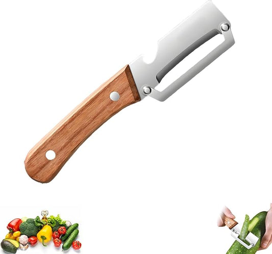 Vegetable Wooden Peeler for Kitchen Tool,Premium 2-in-1 Multifunctional Fruit & Vegetable Peeler with Built-in Bottle Opener, Ideal for All Fruits and Vegetables Needing Peeling by NLWF