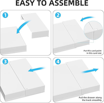 Marbrasse Expandable Desk Drawer Organizer, Clear Plastic Drawer Organizer Tray with 10 Adjustable Compartments, Desk Organizers and Accessories, 5 Drawer Dividers for Office Supplies, Makeup(White) - Image 6