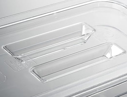 CURTA 6 Pack NSF Food Pan Cover, 1/2 Size Clear Polycarbonate Lid with Handle for Commercial Food Pan, Dishwasher & Freezer Safe Plastic Clear