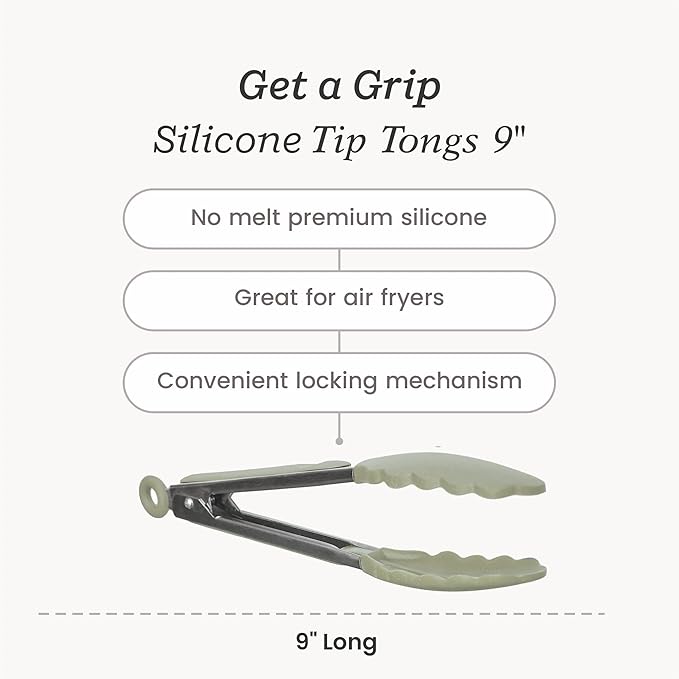 Starpack 'Get a Grip' Silicone Kitchen Tongs for Cooking 9 Inch - BBQ Silicone Tongs for Grill Heat Resistant to 600°F - Stainless Steel Utensils with Non Stick Rubber Tips for Serving Food - Image 4