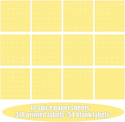 Spice Labels, 432Pcs Spice Labels Stickers 1.4in Waterproof Adhesive Round Preprinted Spice with Blank Label Tear Resistant Sticker for Kitchen Jars Caps Food Containers Organizers (Transparent) - Image 4