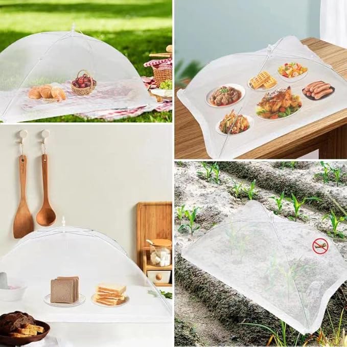 2 PCS Extra Large Food Covers Nets for Outside（40"X24"）umbrella Mesh Screen Covers for Outside Pop-Up Mesh Reusable and Collapsible Food Nets for Parties Picnics Outdoor BBQS… - Image 6