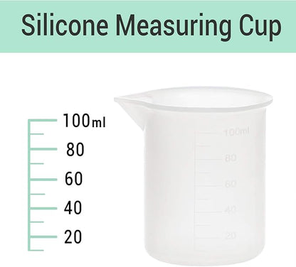 Gartful 100ml Silicone Measuring Cups for Resin Mixing, 6PCS Mixing Cups for Epoxy Resin, Jewelry Casting Molds, Acrylic Paint, Reusable Non-stick Pouring Tools