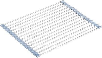 Seropy Roll Up Dish Drying Rack Over Sink Over The Sink Dish Drying Rack Kitchen Dish Drainer, Folding Dish Rack for Kitchen Sink Counter Stainless Steel Mat Foldable Dish Dryer Racks 17.5" x 13.7" - Image 7