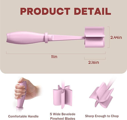 Meat Chopper, Hamburger Grinder, Premium Heat Resistant Smasher for Ground Beef, Burger Grinder Nylon Potato Mix Tool-Pink - Image 2