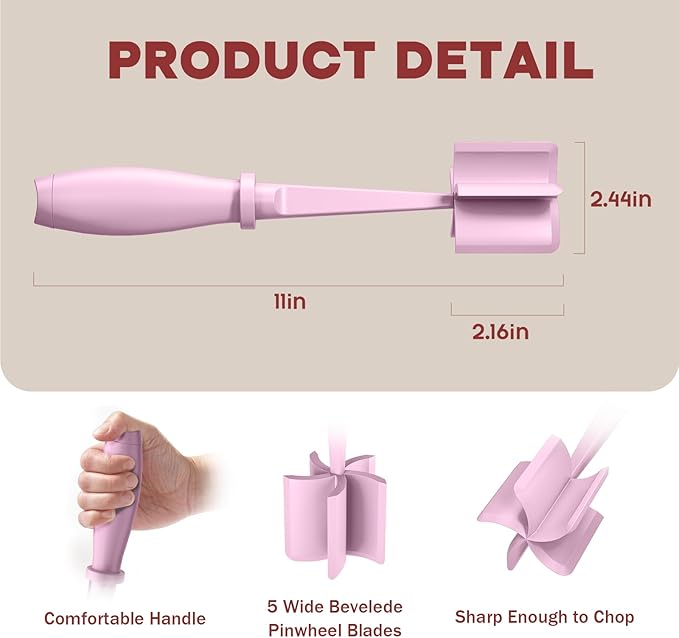 2 Pcs Meat Chopper, Hamburger Grinder, Premium Heat Resistant Smasher for Ground Beef, Burger Grinder Nylon Potato Mix Tool-Pink - Image 2