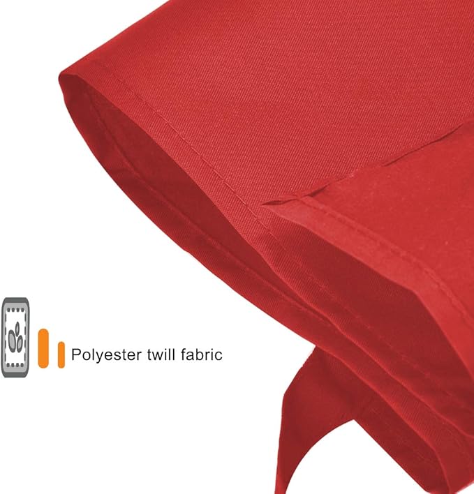Total 12 PCS Plain Red Bib Apron for Women Men Adult with 2 Front Pockets Cooking Kitchen Baking BBQ(True Red-12pcs) - Image 3