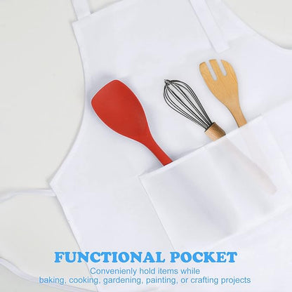 SINLAND Kids Apron with Pocket 2 Pack Children Chef Apron for Cooking Baking Painting