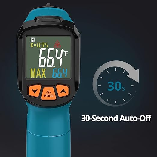 Tilswall Infrared Thermometer, -58°F to 1472°F(-50~800°C), Non-Contact Digital Laser Thermometer with Probe, Adjustable Emissivity, High/Low Temperature Alarm, for Cooking/BBQ/Freezer(NOT for Human)