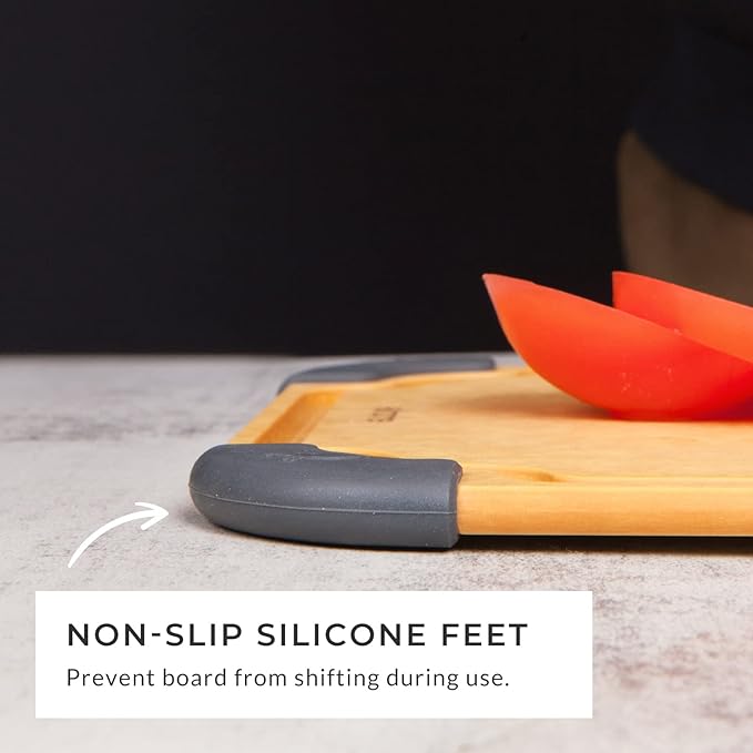Elihome Essential Series Cutting Board for Kitchen- Natural Wood Fiber Composite, Dishwasher Safe, Eco-Friendly, Juice Grooves, Non-Slip Feet, Non-Porous, Reversible, BPA Free, X-Large -17" x 13"