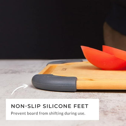 Elihome Essential Series Cutitng Board for Kitchen- Natural Wood Fiber Composite, Dishwasher Safe, Eco-Friendly, Juice Grooves, Non-slip Feet, Non-Porous, Reversible, BPA Free, Medium - 12" x 8"