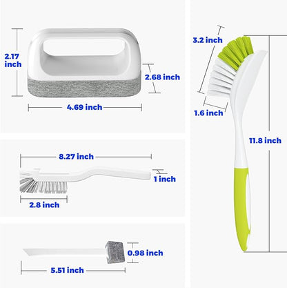 Holikme Cleaning Brush Set, Scouring Pad for Cleaning, Groove Gap Brushes for Pot, Pan, Kitchen Sink, Wire Brushes (Amarillo) - Image 6