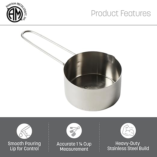 American Metalcraft MCW125 Stainless Steel Measuring Cup, Wire Handle, 1 1/4-Inch Cup - Image 3