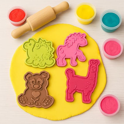 Mrs. Anderson's Baking Animal Cookie Cutters, Set of 4, Spring-Action Embossing Cutters For Cookies, Fondant, And Pastry Dough