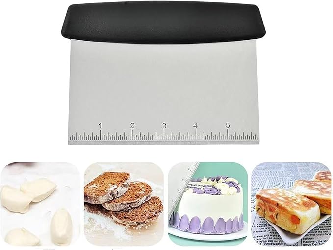 Dough Cutter, 6.6 Inch Stainless Steel Dough Scraper with Scale for Cutting of Pizza, Cake and Dough (1) - Image 5