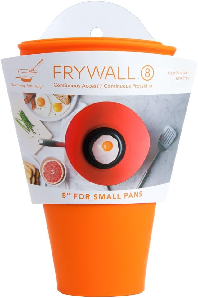 Frywall 8 (Small) - Orange - Splatter Guard, as Seen on Shark Tank