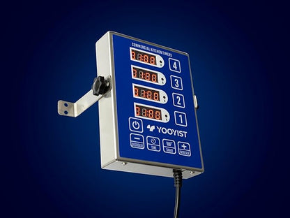 Precision Kitchen Timers for Cooking – 4 Channel Commercial Kitchen Timer Restaurant Kitchen Supplies – Stainless Steel Digital LED Chef Cooking Timer – Reminder Function, Loud Alarm, Blue - Image 9