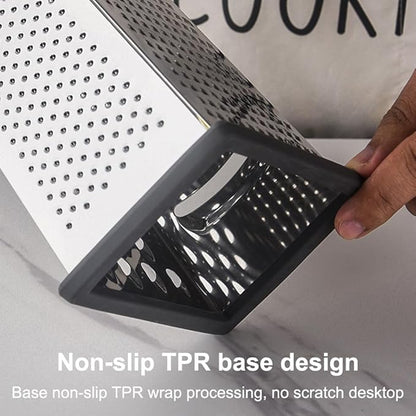 Cheese Grater, 4-Sided Box Grater with Handle, Stainless Steel Graters, Vegetable Slicer, Kitchen Food Shredder for Grate Cheeses, Shred Veggies Kitchen Gadgets Tools(9.25inch)