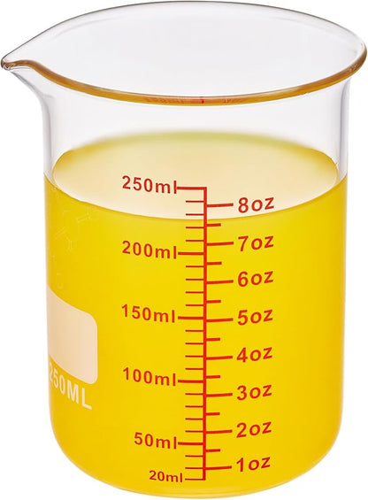 High Borosilicate Glass Measuring Cup-V-Shaped Spout,250ml(8OZ) Glass Measuring Beaker for Kitchen or Restaurant, Easy to Read - Image 7