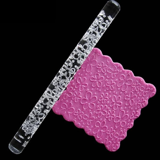 Rengue Acrylic Rolling Pin with 28 Patterns, Compliant Material, Comfortable Grip, 16 X 1 Cm, Lightweight for Dough and Pastry Acrylic Rolling Pin with 28 Patterns, Nan Kitchen (#5)