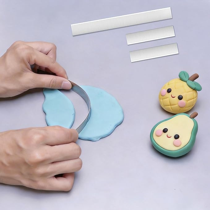 12 Polymer Clay Tools Acrylic Rolling Pin with Thickness Rings for Sculpting Craft Shaping Knife Cutters Slicer Kit Clear Rectangle Sheet Press Board Wire Texture Set Needle Detail Modelling Supplies - Image 5