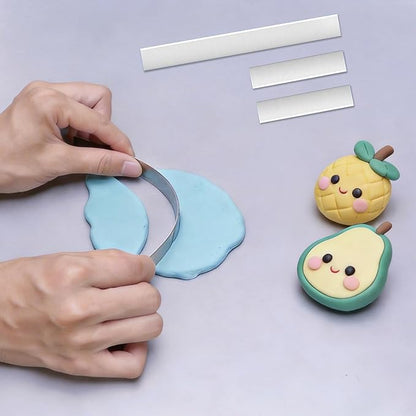 12 Polymer Clay Tools Acrylic Rolling Pin with Thickness Rings for Sculpting Craft Shaping Knife Cutters Slicer Kit Clear Rectangle Sheet Press Board Wire Texture Set Needle Detail Modelling Supplies - Image 5