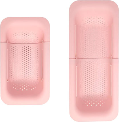 Paris Hilton Over the Sink Expandable Colander, Extendable Strainer, Adjustable from 14.5 inches to 19.5 inches, Fits most kitchen sinks, Made without BPA, Pink by TheWorldofParisHilton