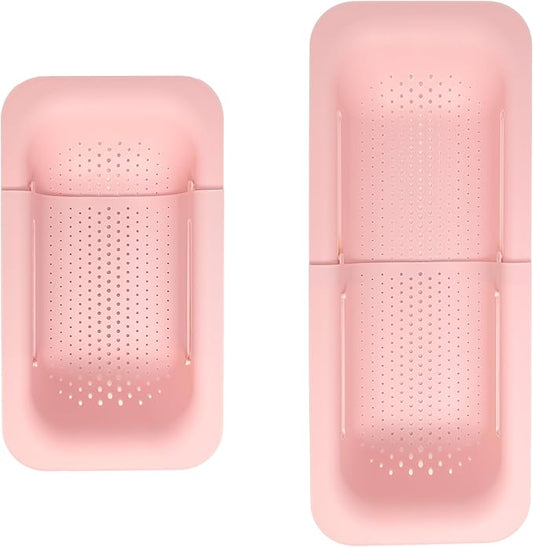 Paris Hilton Over the Sink Expandable Colander, Extendable Strainer, Adjustable from 14.5 inches to 19.5 inches, Fits most kitchen sinks, Made without BPA, Pink by TheWorldofParisHilton