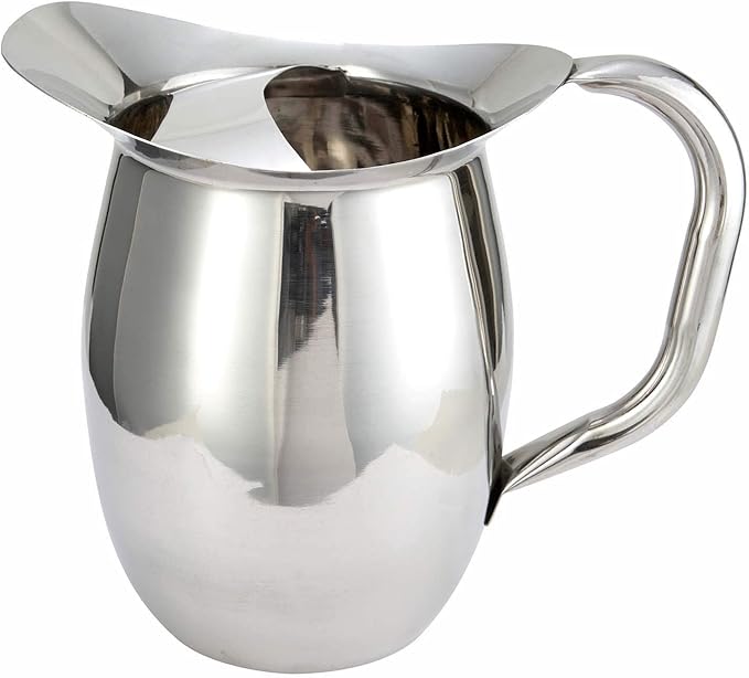Winco WPB-2C Deluxe Bell Pitcher with Ice Catcher, 2-Quart, Stainless Steel, Medium by Winco