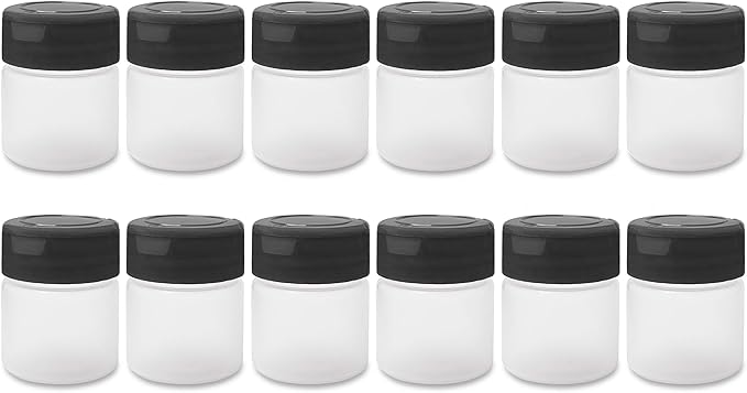 ljdeals 1 oz Plastic Spice Jars with Black Flip & Sift Caps – 12 Pack Empty Spice Bottles for Herbs, Seasonings, Powders, Camping, Travel, Kitchen, Restaurant Use – BPA-Free, Recyclable, Made in USA - Image 2