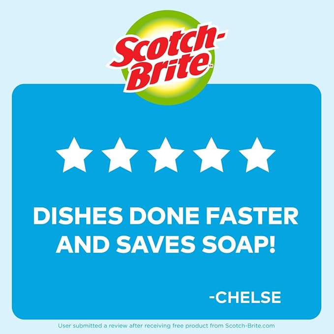 Scotch-Brite Odor Resist Soap Control Dishwand Brush, Non-Scratch Cleaning Brush with Scraper, Stands Upright (Pack of 4) - Image 6
