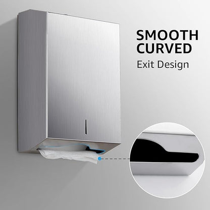 Paper Towel Dispenser Wall Mount - Multifold Trifold Paper Towel Dispensers, Large Capacity Stainless Steel Tissue Holder, Suitable for Bathrooms and Public Places - Image 2