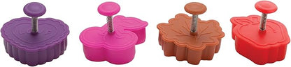 Mrs. Anderson's Baking Pie Crust Cookie Cutters, Set of 4, Spring-Action Embossing Cutters For Pie Crusts, Cookies, And Pastry Dough