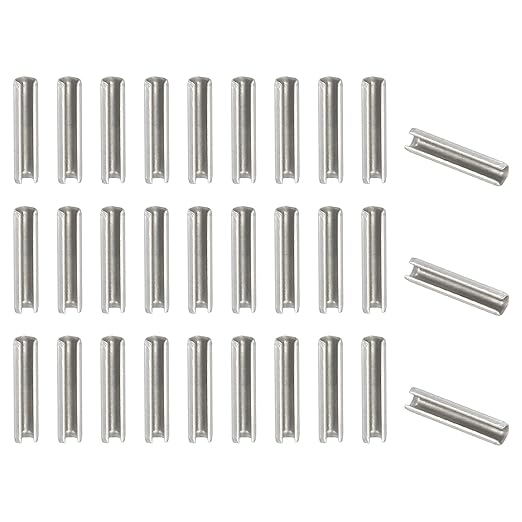 PATIKIL Slotted Spring Pin, 50 Pcs 1/8" x 9/16" (3.2mm x 14mm) 304 Stainless Steel Split Roll Pins Spring Dowel for Home Improvement Automotive Machine Repair, Silver