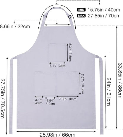Noverlife Hair Stylist Apron with 4 Pockets, Hair Resistant 34 Inch Long Hairdresser Aprons w/Adjustable Strap for Salon