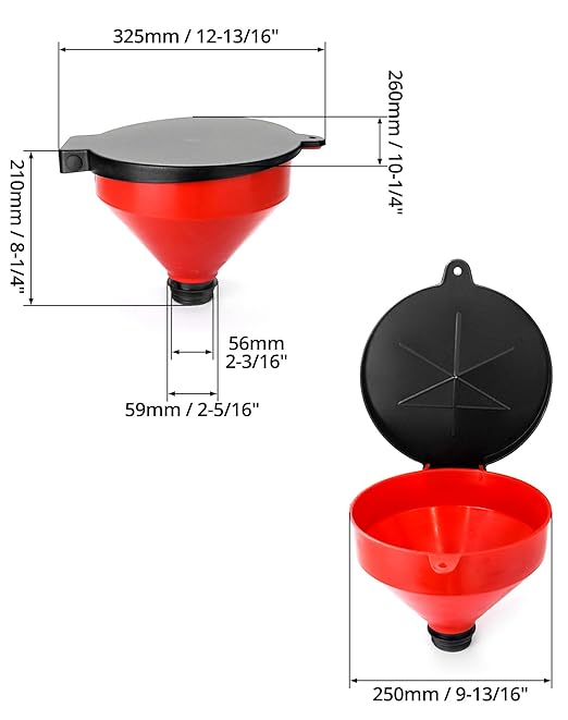 QWORK 4 Quart Lockable Drum Funnel with Removable Screen Filter, 2" BSP Adaptor Safety Plastic Oil Funnel Screen Filter Spill-Free for 55 gal Steel or Poly Drums - Image 6