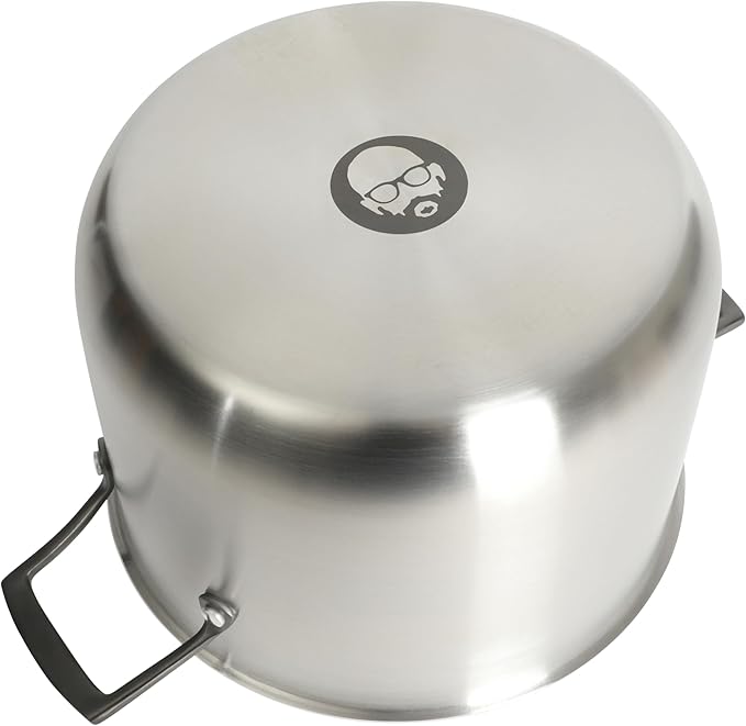 Babish 8 Quart Tri-Ply Stainless Steel Stock Pot with Glass Lid & Black Handles – Dutch Oven, Oven Safe, Dishwasher Safe - Image 6