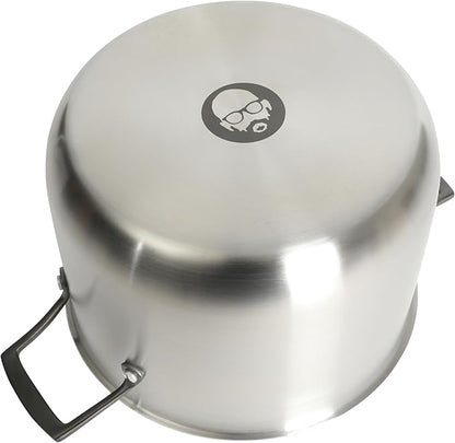 Babish 8 Quart Tri-Ply Stainless Steel Stock Pot with Glass Lid & Black Handles – Dutch Oven, Oven Safe, Dishwasher Safe - Image 6
