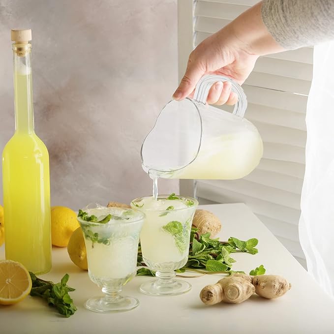 Tessco for you 6 Pcs Plastic Pitchers 60 Ounce Clear Restaurant Jug Large Water Pitcher Carafe Serve Milk Tea Juice Drink for Parties Container Dispenser Beer Jar - Image 4